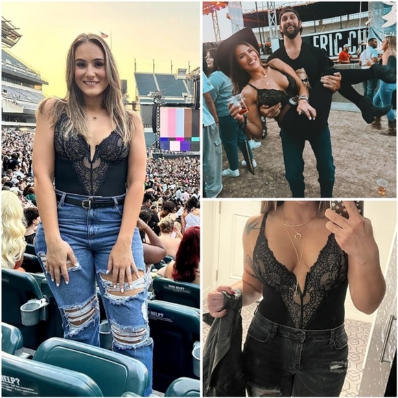 NWT Popilush Black Floral Lace Deep V Shapewear Thong Tummy Control Bodysuit - Picture 6 of 16